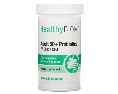 HealthyBiom, Adult 50+ Probiotics, 25 Billion CFU, 90 Veggie Capsules HealthyBiom, Adult 50+ Probiotics, 25 Billion CFU, 90 Veggie Capsules