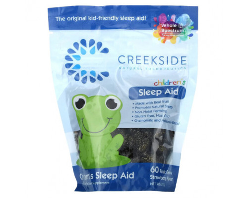 Детское здоровье Creekside Natural Therapeutics, Children's Sleep Aid, клубника, 60 жевательных фруктов, 9,3 унции Детское здоровье Creekside Natural Therapeutics, Children's Sleep Aid, клубника, 60 жевательных фруктов, 9,3 унции