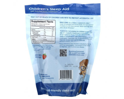 Детское здоровье Creekside Natural Therapeutics, Children's Sleep Aid, клубника, 60 жевательных фруктов, 9,3 унции Детское здоровье Creekside Natural Therapeutics, Children's Sleep Aid, клубника, 60 жевательных фруктов, 9,3 унции