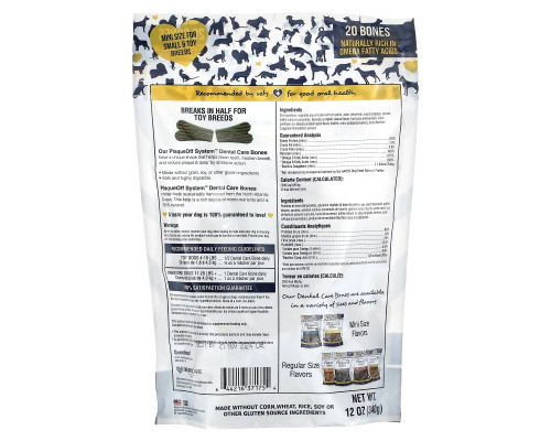 ProDen, PlaqueOff System, Mini Dental Care Bones, For Small & Toy Breed Dogs, Vegetable Fusion, 20 Bones, 12 oz (340 g) ProDen, PlaqueOff System, Mini Dental Care Bones, For Small & Toy Breed Dogs, Vegetable Fusion, 20 Bones, 12 oz (340 g)