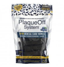 ProDen, PlaqueOff System, Mini Dental Care Bones, For Small & Toy Breed Dogs, Vegetable Fusion & Blueberry, 20 Bones, 12 oz (340 g)