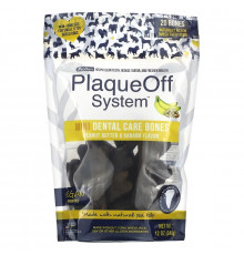 ProDen, PlaqueOff System, средство для ухода за зубами, мини-стоматология, для собак мелких и игрушечных пород, арахисовое масло и банан, 20 костей, 340 г (12 унций)