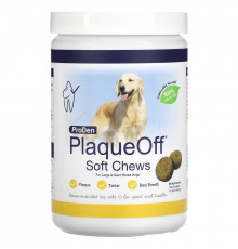 ProDen, PlaqueOff, жевательные таблетки, для собак крупных и гигантских пород, 90 жевательных таблеток, 450 г (15,8 унции)