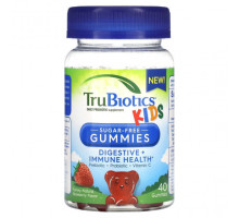 Детское здоровье TruBiotics, Дети, ежедневная добавка с пробиотиками, вкусная натуральная клубника, 40 жевательных таблеток