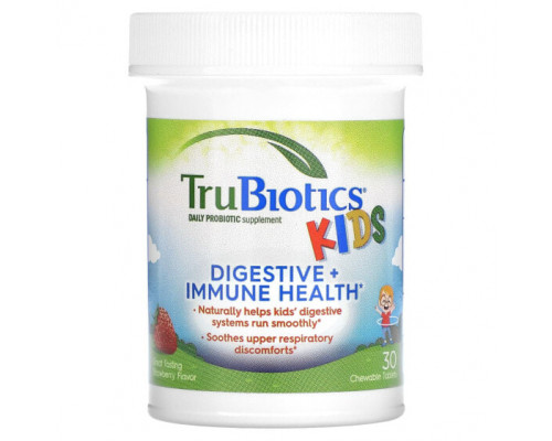 Детское здоровье TruBiotics, Жевательные таблетки для здоровья пищеварительной и иммунной систем для детей, клубника, 30 жевательных таблеток Детское здоровье TruBiotics, Жевательные таблетки для здоровья пищеварительной и иммунной систем для детей, клубника, 30 жевательных таблеток