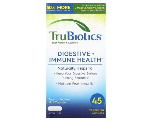 TruBiotics, Digestive + Immune Health, 45 Vegetarian Capsules TruBiotics, Digestive + Immune Health, 45 Vegetarian Capsules