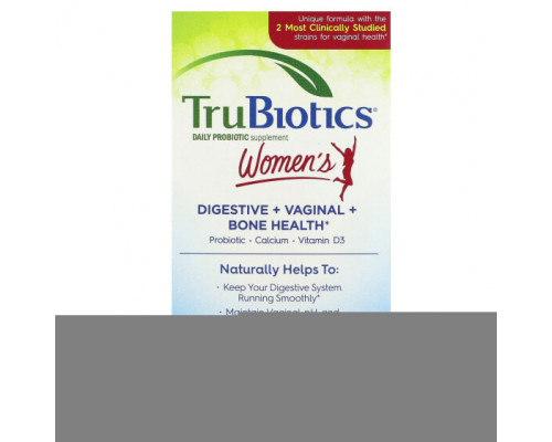 Женское здоровье TruBiotics, Здоровье пищеварительной системы, влагалища и костей для женщин, 30 вегетарианских капсул Женское здоровье TruBiotics, Здоровье пищеварительной системы, влагалища и костей для женщин, 30 вегетарианских капсул