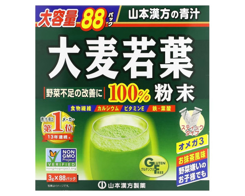 Yamamoto Kanpoh, 100% Young Barley Grass, 88 Sachets, 9.3 oz (264 g) Each Yamamoto Kanpoh, 100% Young Barley Grass, 88 Sachets, 9.3 oz (264 g) Each