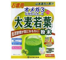 Yamamoto Kanpoh, Young Barley Grass Powder + Omega 3, 36 Sachets, 0.14 oz (4 g)