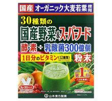 Yamamoto Kanpoh, 30 Domestic Grown Vegetable & Superfood + 12 Kinds Daily Vitamin, 32 Sachets, 3 g Each
