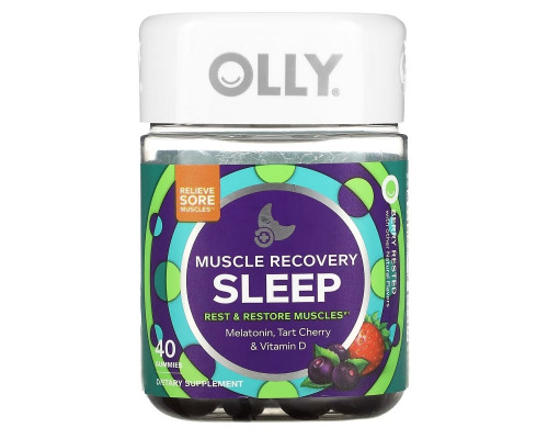 OLLY, Muscle Recovery Sleep, Berry Rested, 40 Gummies OLLY, Muscle Recovery Sleep, Berry Rested, 40 Gummies