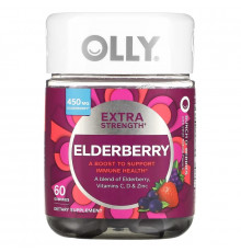 OLLY, Elderberry, Extra Strength, Bunch O' Berries, 225 mg, 60 Gummies