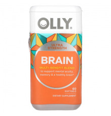 Улучшение памяти и работы мозга OLLY, Ultra Strength Brain, 60 мягких таблеток