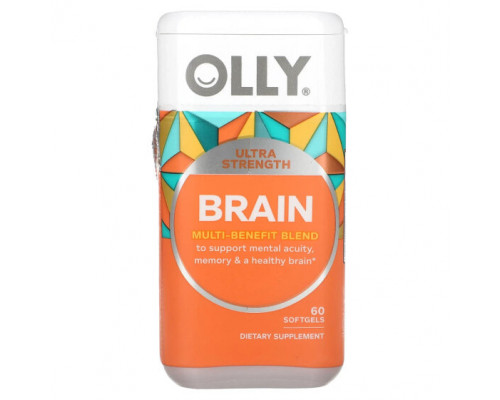 Улучшение памяти и работы мозга OLLY, Ultra Strength Brain, 60 мягких таблеток Улучшение памяти и работы мозга OLLY, Ultra Strength Brain, 60 мягких таблеток