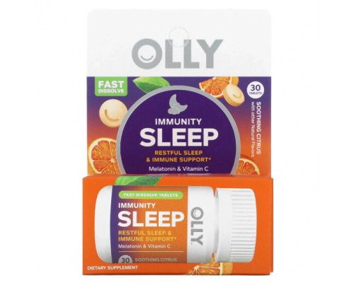 Для здорового сна OLLY, Immunity Sleep, успокаивающий цитрус, 30 таблеток Для здорового сна OLLY, Immunity Sleep, успокаивающий цитрус, 30 таблеток