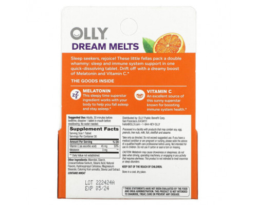 Для здорового сна OLLY, Immunity Sleep, успокаивающий цитрус, 30 таблеток Для здорового сна OLLY, Immunity Sleep, успокаивающий цитрус, 30 таблеток