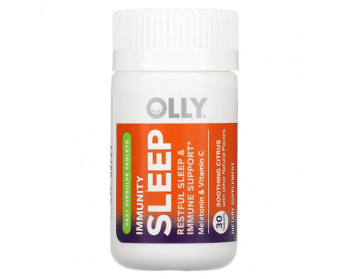 Для здорового сна OLLY, Immunity Sleep, успокаивающий цитрус, 30 таблеток Для здорового сна OLLY, Immunity Sleep, успокаивающий цитрус, 30 таблеток
