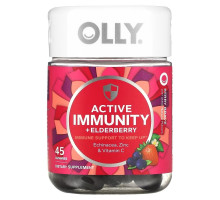 OLLY, Active Immunity + Elderberry, Berry Brave, 45 Gummies