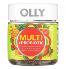 OLLY, Multi + Probiotic, Tropical Twist, 70 Gummies