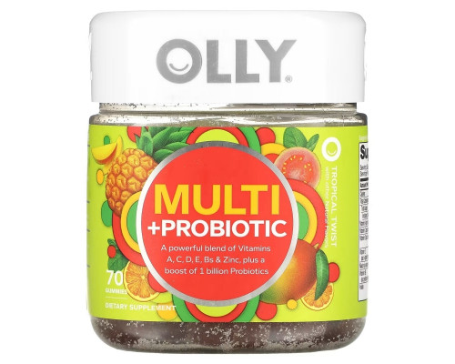 OLLY, Multi + Probiotic, Tropical Twist, 70 Gummies OLLY, Multi + Probiotic, Tropical Twist, 70 Gummies