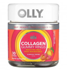 OLLY, Collagen Gummy Rings, Peach Bellini, 30 Gummies