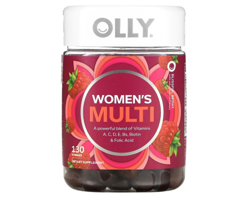 OLLY, Мультивитамины для женщин, блаженные ягоды, 130 жевательных таблеток OLLY, Мультивитамины для женщин, блаженные ягоды, 130 жевательных таблеток