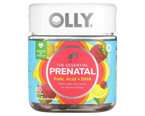 OLLY, The Essential, Prenatal, Folic Acid + DHA, 60 Gummies OLLY, The Essential, Prenatal, Folic Acid + DHA, 60 Gummies