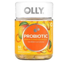 OLLY, Пробиотик, тропическое манго, 1 миллиард живых культур, 50 жевательных таблеток