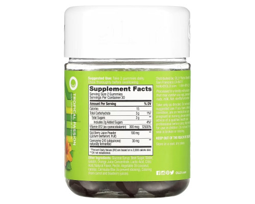OLLY, Daily Energy, Caffeine Free, Tropical Passion, 60 Gummies OLLY, Daily Energy, Caffeine Free, Tropical Passion, 60 Gummies