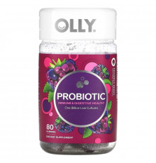 OLLY, Probiotic, Bramble Berry, 1 Billion Live Cultures, 80 Gummies