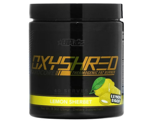 EHP Labs, OxyShred, Hardcore Thermogenic Fat Burner, Lemon Sherbet, 9.3 oz (264 g) EHP Labs, OxyShred, Hardcore Thermogenic Fat Burner, Lemon Sherbet, 9.3 oz (264 g)