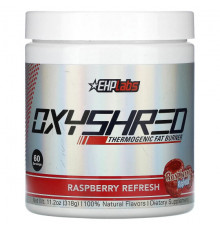Для похудения и контроля веса EHPlabs, Oxyshred, термогенное средство для сжигания жира, малиновое освежение, 318 г (11,2 унции)
