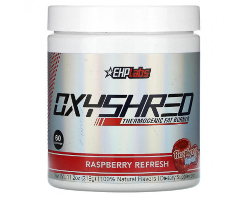 Для похудения и контроля веса EHPlabs, Oxyshred, термогенное средство для сжигания жира, малиновое освежение, 318 г (11,2 унции) Для похудения и контроля веса EHPlabs, Oxyshred, термогенное средство для сжигания жира, малиновое освежение, 318 г (11,2 унции)