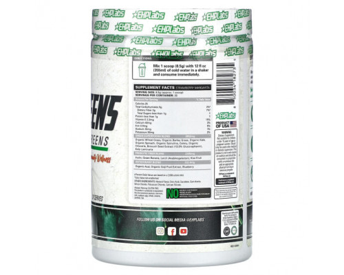 Суперфуды EHPlabs, OxyGreens, Daily Super Greens, клубника и маргарита, 255 г (9 унций) Суперфуды EHPlabs, OxyGreens, Daily Super Greens, клубника и маргарита, 255 г (9 унций)