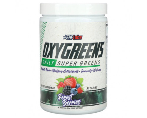 Зелень и зеленые овощи EHPlabs, Oxygreens Daily Super Greens, лесные ягоды, 243 г (8,5 унции) Зелень и зеленые овощи EHPlabs, Oxygreens Daily Super Greens, лесные ягоды, 243 г (8,5 унции)