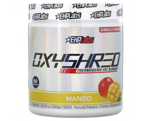 Для похудения и контроля веса EHPlabs, OxyShred, термогенное средство для сжигания жира, манго, 294 г (10,37 унции) Для похудения и контроля веса EHPlabs, OxyShred, термогенное средство для сжигания жира, манго, 294 г (10,37 унции)
