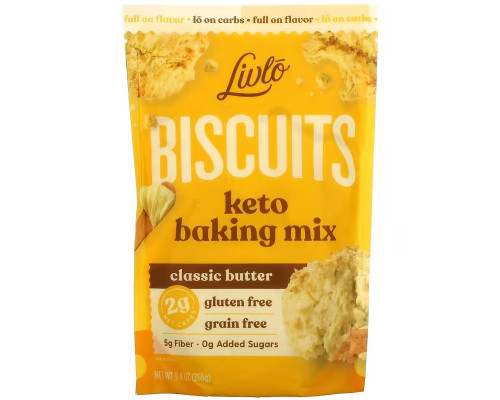 Livlo, Biscuits, кетосмесь для выпечки, классическое масляный вкус, 266 г (9,4 унции) Livlo, Biscuits, кетосмесь для выпечки, классическое масляный вкус, 266 г (9,4 унции)