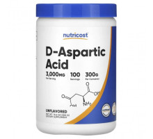 Аминокислоты Nutricost, D-аспарагиновая кислота, без вкусовых добавок, 300 г (10,6 унции)