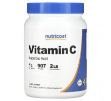 Витамин C Nutricost, витамин C, без добавок, 907 г (32 унции)
