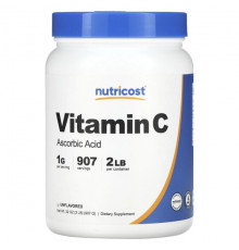 Витамин C Nutricost, витамин C, без добавок, 907 г (32 унции)