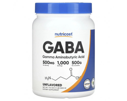 Аминокислоты GABA, Unflavored, 17.6 oz (500 g) Аминокислоты GABA, Unflavored, 17.6 oz (500 g)