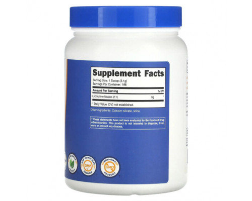 Аминокислоты Nutricost, L-цитруллин малат 2: 1, без добавок, 600 г (21,2 унции) Аминокислоты Nutricost, L-цитруллин малат 2: 1, без добавок, 600 г (21,2 унции)