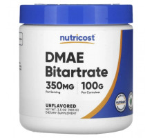 Улучшение памяти и работы мозга Nutricost, битартрат ДМАЭ, без добавок, 350 мг, 100 г (3,5 унции)