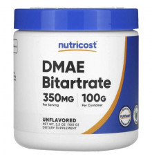 Улучшение памяти и работы мозга Nutricost, битартрат ДМАЭ, без добавок, 350 мг, 100 г (3,5 унции)