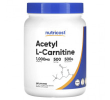 Аминокислоты Nutricost, ацетил-L-карнитин, без добавок, 500 г (1,1 фунта)