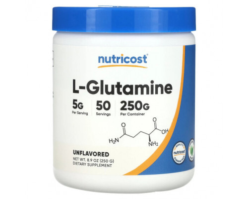 Аминокислоты Nutricost, L-глютамин, без добавок, 5 г, 250 г (8,9 унции) Аминокислоты Nutricost, L-глютамин, без добавок, 5 г, 250 г (8,9 унции)