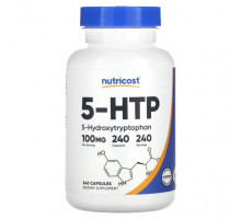 Для похудения и контроля веса Nutricost, 5-HTP, 100 мг, 240 капсул