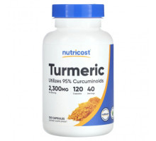 Имбирь и куркума Nutricost, Куркума, 766 мг, 120 капсул