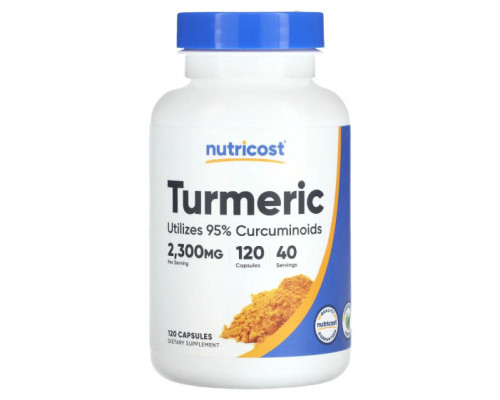 Имбирь и куркума Nutricost, Куркума, 766 мг, 120 капсул Имбирь и куркума Nutricost, Куркума, 766 мг, 120 капсул