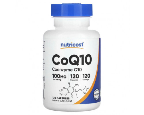 Антиоксиданты Nutricost, CoQ10, коэнзим Q10, 100 мг, 120 капсул Антиоксиданты Nutricost, CoQ10, коэнзим Q10, 100 мг, 120 капсул